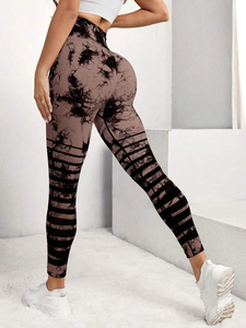 Leggings de yoga décontractés à taille haute sans couture avec logo personnalisé pour femmes avec impression numérique - Pantalons de sport respirants et écologiques - Product Image 2