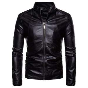 Chaqueta de Motociclista de Invierno para Hombre, Diseño Nuevo, Ajustada, de Cuero PU, con Cuello Alto, Bolsillos con Cremallera, Transpirable e Impermeable - Product Image 4