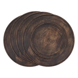 White Washed Design Mango Wood Charger <b>Plates</b> Eco-Friendly Customized Color and Sizes 16x1.5 Inches for Hotels - Product Image 4