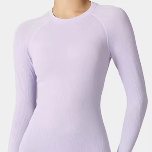 Camisetas Casuales de Manga Larga para Mujer, Primavera 2025, Algodón Peinado de Alta Calidad, Ecológicas, de Secado Rápido, con Logotipo y Color Personalizados - Product Image 1