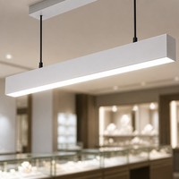 Luminaire suspendu linéaire LED en aluminium pour comptoir de bijouterie, 1200 mm, 6000K, dimmable, pour vitrine et plafond