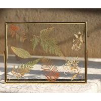 Cadre photo flottant en laiton et verre fait main de haute qualité, moderne, en métal doré, durable, écologique, personnalisable, pour table
