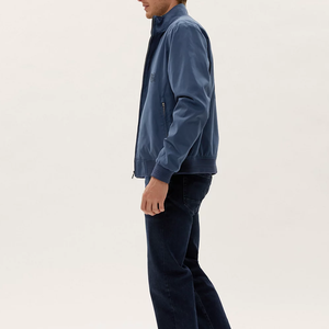 Veste à capuche personnalisée en denim à col montant décontractée hiver automne extérieur imprimé de haute qualité avec logo à l'avant pour hommes - Product Image 3