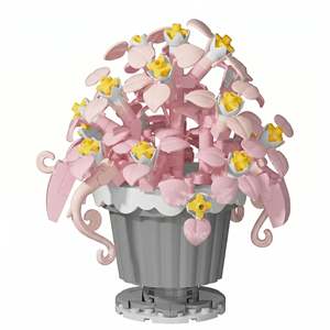Nanoblock Mini Fleur avec pot en plastique pour décorations de la Saint-Valentin - Product Image 2