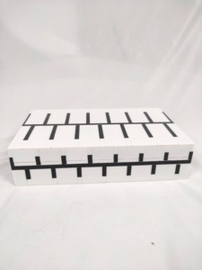 Boîte à bijoux en bois MDF incrusté de motifs floraux rectangulaires polis et faits à la main, emballage élégant pour bijoux précieux - Product Image 5