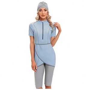 Traje de baño islámico Burkini para mujer, conjunto modesto de largo completo con top de manga larga y pantalones - Product Image 5