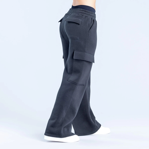 Pantalon de survêtement cargo à jambes larges et taille élastique pour femmes, 7 poches, vêtements de sport amples, streetwear, respirant, écologique - Product Image 4