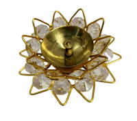 Lampe à huile artisanale en laiton, moderne, petite, ronde, Kamal Deep Akhand Jyoti, pour la maison, le temple, la Puja, les mariages, la décoration de Noël, les cadeaux