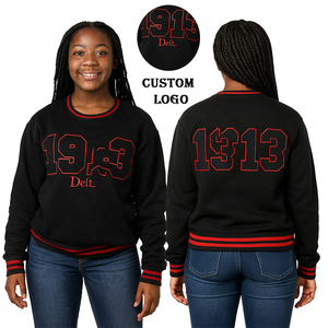 Sweat-shirt personnalisé DST avec logo de sororité, col rond, manches longues, en coton tricoté respirant, pour femme, imprimé sur le devant, idéal pour l'automne - Product Image 6