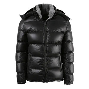 Blouson d'hiver matelassé unisexe 2026 personnalisable, design unique, à capuche, coupe oversize, noir, avec fermeture éclair, logo OEM - Product Image 1