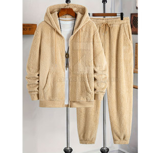 Superventas nueva llegada hombres chándales invierno con capucha ecológico Sherpa polar 100% algodón de alta calidad - Product Image 1