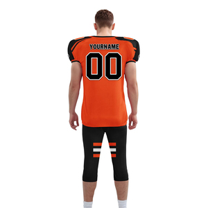 Maillots de football américain personnalisés à col en V, tissu en polyester respirant avec manches courtes, ensemble d'entraînement imprimé par sublimation, prix - Product Image 3