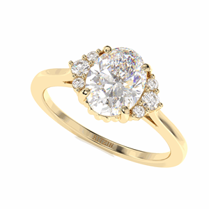 แหวนหมั้น2.00ct เพชรรูปวงรีแฟนซีสำหรับเธอ - Product Image 4