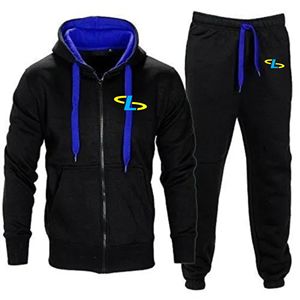 Ensemble de jogging personnalisé, sweat-shirt à capuche et pantalon de survêtement à jambe droite évasée, survêtement pour homme, lavage à l'acide - Product Image 6