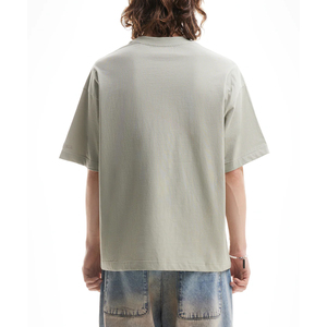 Vente en gros 100% coton personnalisé 3D Logo surdimensionné bouffée T-shirt imprimé hommes 330g poids lourd respirant anti-boulochage équipage tricoté - Product Image 4