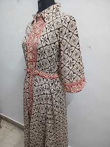 Vestido maxi de algodón tejido con bloque de mano indio, ecológico, 100% algodón, estampado de Bagru, ropa de verano, novia personalizada, regalo de boda, venta - Product Image 2