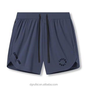 Pantalones cortos deportivos de baloncesto de corte dividido para gimnasio de calle alta para hombre con impresión personalizada, cintura de malla de secado rápido, cordón sólido 7 entrepierna - Product Image 3