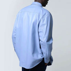 Waterproof Latest Design New Quality Men <b>Leather</b> <b>Shirt</b> Long Sleeve Outdoor Wear Plain Design Men <b>Leather</b> <b>Shirt</b> - Product Image 5