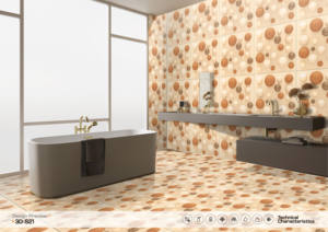 Azulejos de Porcelana Vitrificada Pulida con Aspecto Abstracto de 60x60 cm, Superficie Brillante 3D S21, Azulejos de 600x600 mm para Interiores Decorativos - Product Image 3