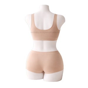 RTS Samavia Ladies Silk/Cotton Canvas Fabric Breathable Half Cup Strapless Wire Free Padded Bra Panty Set Customizable Sizes - Product Image 3