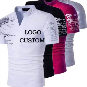 เสื้อยืดแขนสั้นผ้าไมโครไฟเบอร์สำหรับผู้ชายเสื้อคอตตอนแขนสั้นคอตั้งครึ่งแขนสำหรับผู้ชายเสื้อผ้าแนวสตรีท - Product Image 6