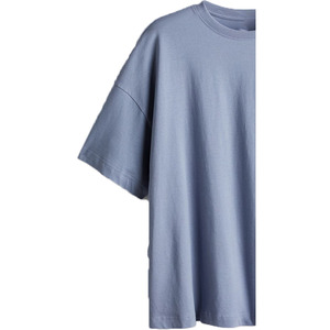 T-shirt décontracté pour homme de grande taille, logo personnalisable de haute qualité, devant uni, couleur ciel, 220 g/m², 100 % coton biologique respirant - Product Image 6