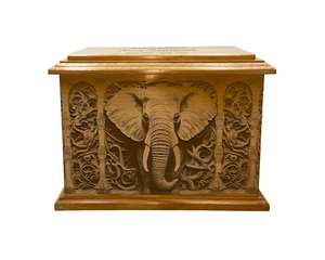 Urne funéraire éléphant taille adulte urne funéraire en bois gravée vie sauvage urne funéraire en bois avec personnalisation - Product Image 3