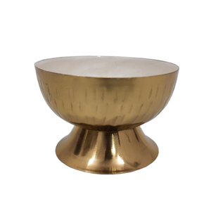 Tazón DE SERVICIO DE METAL hecho a mano personalizado al por mayor, ensaladeras de hierro con acabado dorado para uso en restaurante, embalaje de cartón a granel disponible - Product Image 1