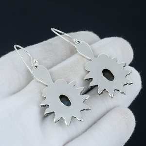 Pendientes de Labradorita Azul Natural, Ovalados, Plata de Ley 925, Chapados en Oro, Bonitos, para Mujer, Regalo de Aniversario - Product Image 5