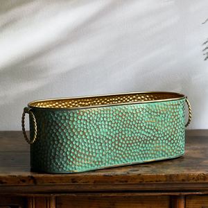 Antique European Style Garden Galvanized Metal <b>Planter</b> Quality Assured Outdoor Planting Wholesale <b>for</b> Hotels Commercial Buyers - Product Image 4