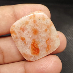 อัญมณีขัดผิวเรียบลายนูนสีส้มธรรมชาติสำหรับทำเครื่องประดับ - Product Image 1