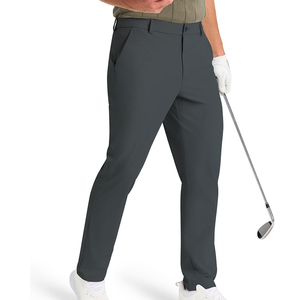 Pantalons droits décontractés pour hommes, fabriqués par des professionnels, en toile teinte unie, prix de gros pour la vente - Product Image 1