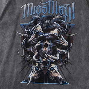 เสื้อยืดผู้ชายผู้หญิงใส่ซักได้ทั้งชายและหญิงเสื้อยืดสีดำล้างด้วยกรดผ้าฝ้าย100% กำหนดได้เอง - Product Image 3