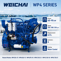 Motor Principal Marino SCDC Weichai WP4C102-21, 75KW 102HP, 4 Tiempos, Refrigerado por Agua, Diésel, para Barcos de Pasajeros y Remolcadores