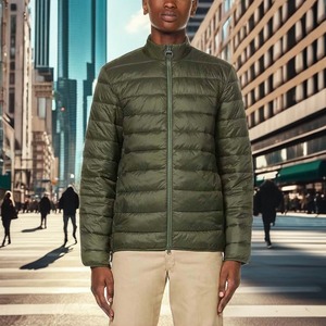 Blouson d'hiver matelassé oversize pour homme, style streetwear, réversible, fermeture éclair avant, toile imperméable, col montant, polyester - Product Image 1