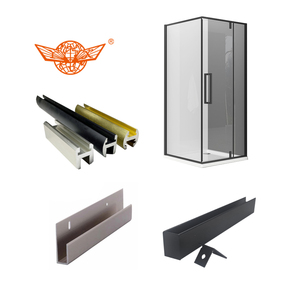 Profil coulissant en aluminium anodisé noir pour <span class=keywords><strong>paroi</strong></span> de <span class=keywords><strong>douche</strong></span> d'appartement, <span class=keywords><strong>verre</strong></span> de 1/2 po et 12 mm - Product Image 1