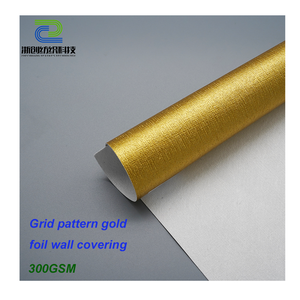 300gsm izgara desen altın folyo sanat baskı PVC vinil duvar kağıdı-ev/otel/ofis için eko-aşınmaya dayanıklı - Product Image 1
