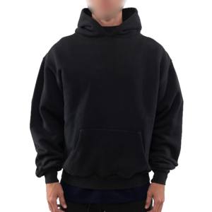 Sudadera con capucha suelta para parejas de alta calidad Drop Shoulder Men Plain Dyed Pullover Heavyweight Cotton Plain Men's Hoodies - Product Image 5