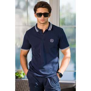 Polo para Hombre NAZ de Verano, Diseño Original, 100% Poliéster, Manga Corta, Corte Holgado y Cómodo, Bordado, Color Sólido, Alta Calidad - Product Image 3