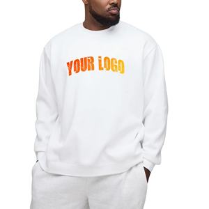 Sweats en molleton 100% coton sur mesure pour hommes col montant couleur unie logo brodé décontracté respirant hiver - Product Image 1