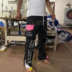 Men's Custom Design Lightweight Running <b>Trousers</b> High Waist Workout Track Pants Zipper Pockets Distressed Casual Straight - Product Image 6