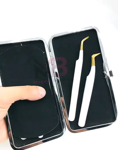 Nouveauté Pince à épiler professionnelle personnalisée pour cils Or blanc Acier inoxydable Pince à épiler lisse pour cils - Product Image 4