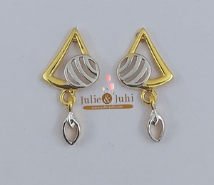 Élégantes boucles d'oreilles à clous pour femmes en or 22 carats avec une élégante finition en rhodium jaune, conçues pour les amateurs de mode moderne, mariage - Product Image 1