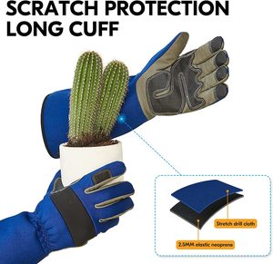 ถุงมือหนังสำหรับทำงานในสวนยาว23.6นิ้ว60ซม. ถุงมือป้องกันการกัดทำเหมืองยาวป้องกันการกัด - Product Image 4