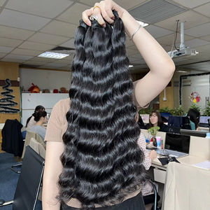 Extensiones de cabello Remy vietnamita crudo de la mejor calidad, trama de piel ondulada Natural, trama única, se puede blanquear, teñir a cualquier color de cabello humano - Product Image 1