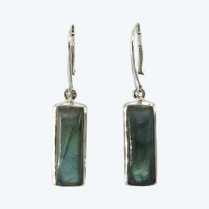 Trendy 18k Gold Rhodium Plated 925 Sterling <b>Silver</b> Labradorite <b>Drop</b> <b>Earrings</b> Classic Style Jewelry for Women - Product Image 2
