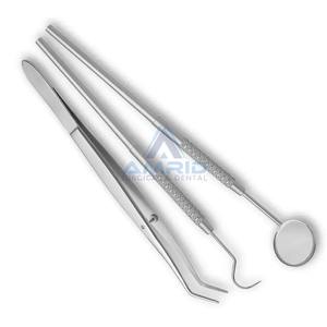 Ensemble de 3 outils de diagnostic Kit d'examen dentaire de base en dentisterie Ensemble de 3 instruments dentaires de base Équipements dentaires CE - Product Image 5