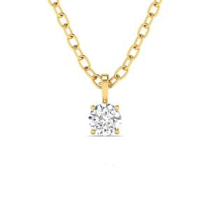 Colgante Solitario de Diamante Redondo Pequeño de 0.50 Ct, Color F, Claridad VS, Diamante Cultivado en Laboratorio en Oro de 14K, para Uso Diario, Regalo para Ella - Product Image 1