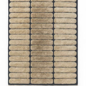 Tapis en laine marocain beige fait à la main avec un motif creux noir, tapis moelleux pour le salon, décoration de la maison, salle à manger - Product Image 1