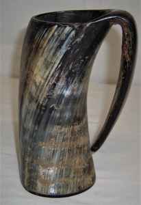 Tasse en corne de boeuf de haute qualité sculptée tasse en corne à boire Viking utiliser bière Buffalo Viking tasse en corne à boire par artisanat en croissant - Product Image 2